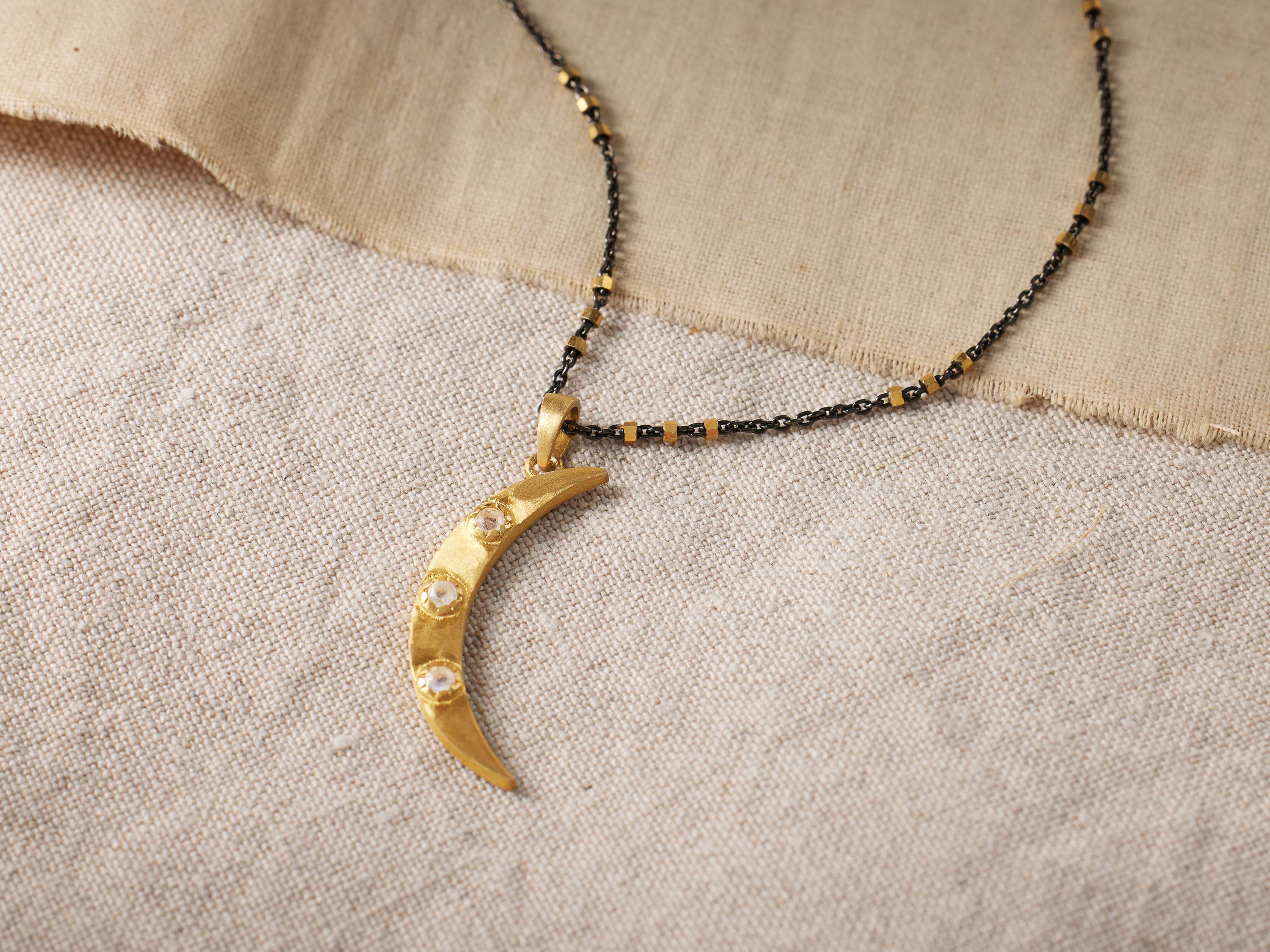 Crescent Moonstone Necklace